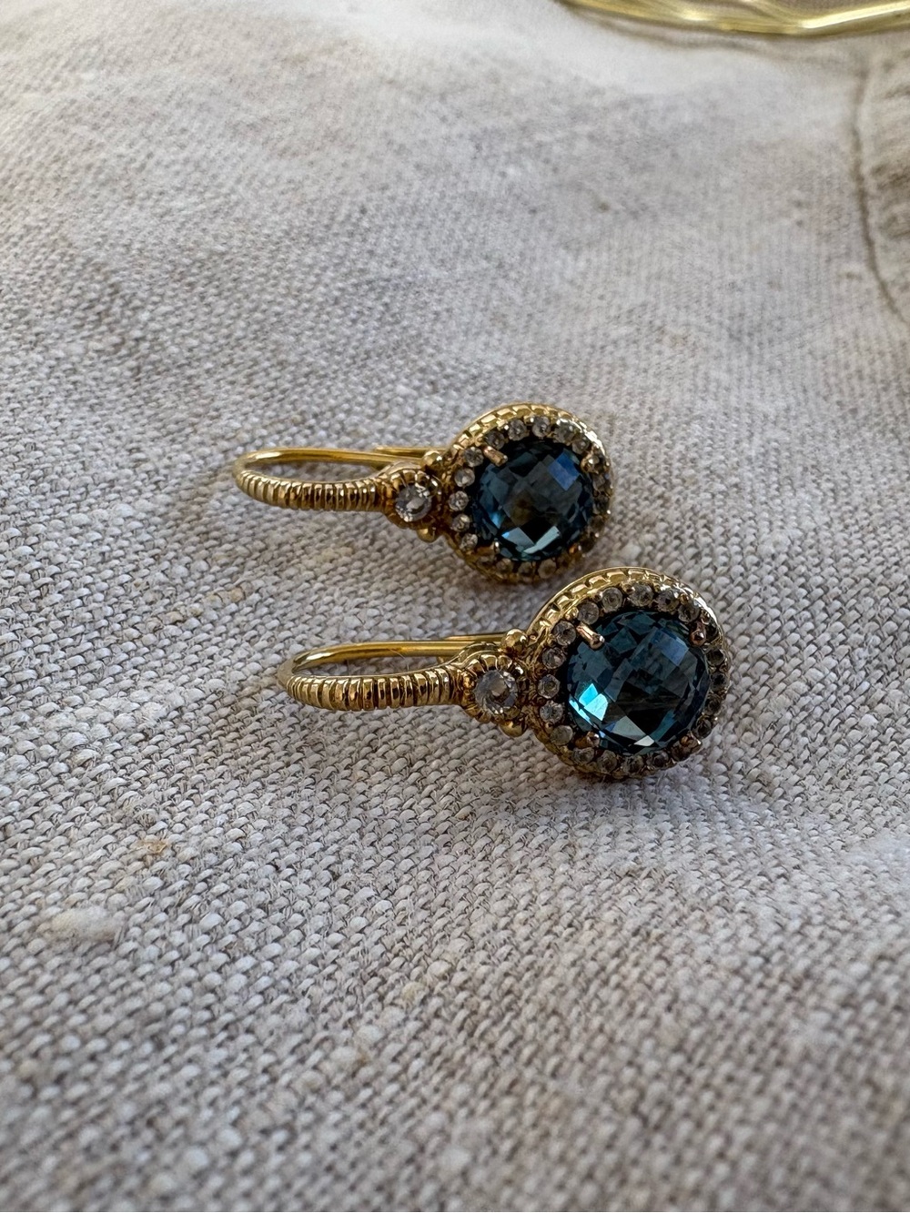 JUDITH RIPKA 14K Plated STERLING SILVER BLUE EARRINGS NEW - Picture 3 of 13